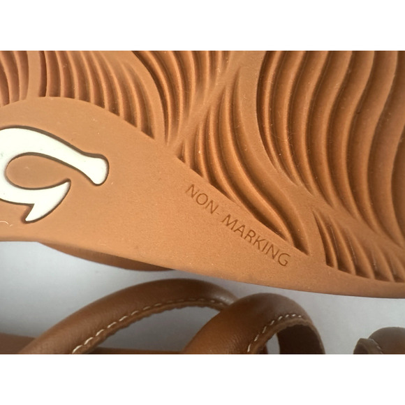 Olukai Tiare Slide Sandals 8 Fox Brown Leather Cushioned Comfort Support - NWT - Picture 10 of 11